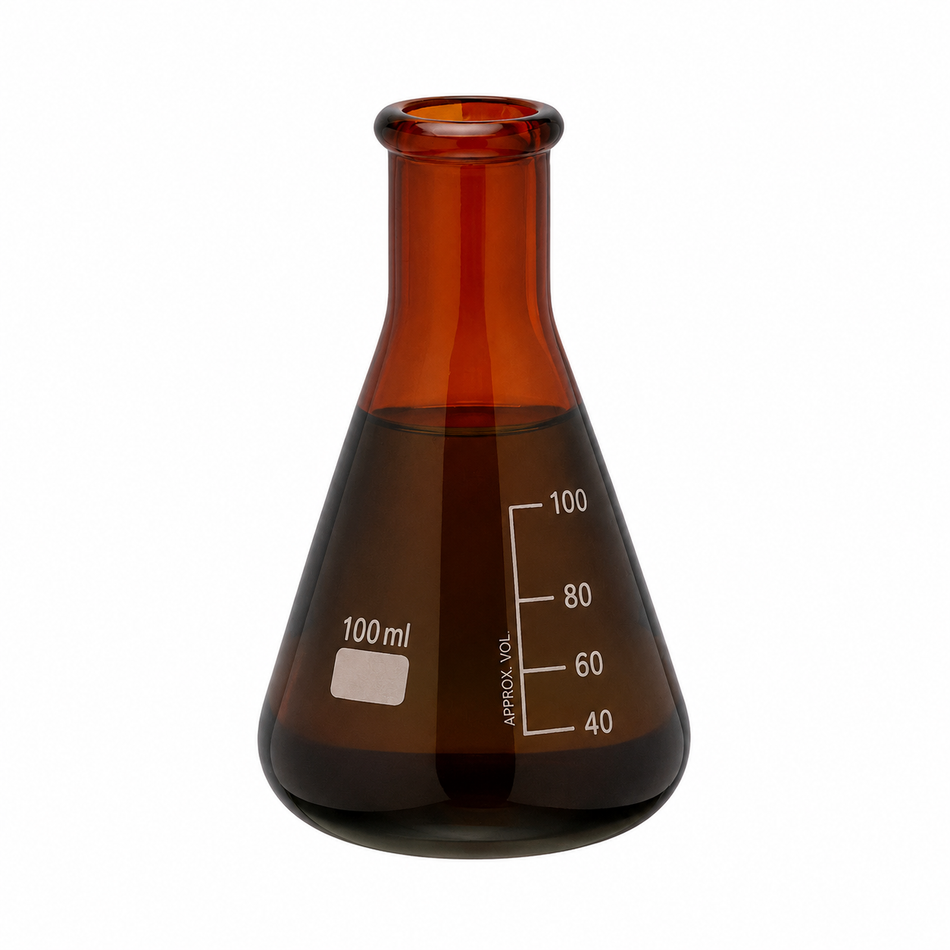 Flask Conical (Erlenmeyer) Graduated Amber Color