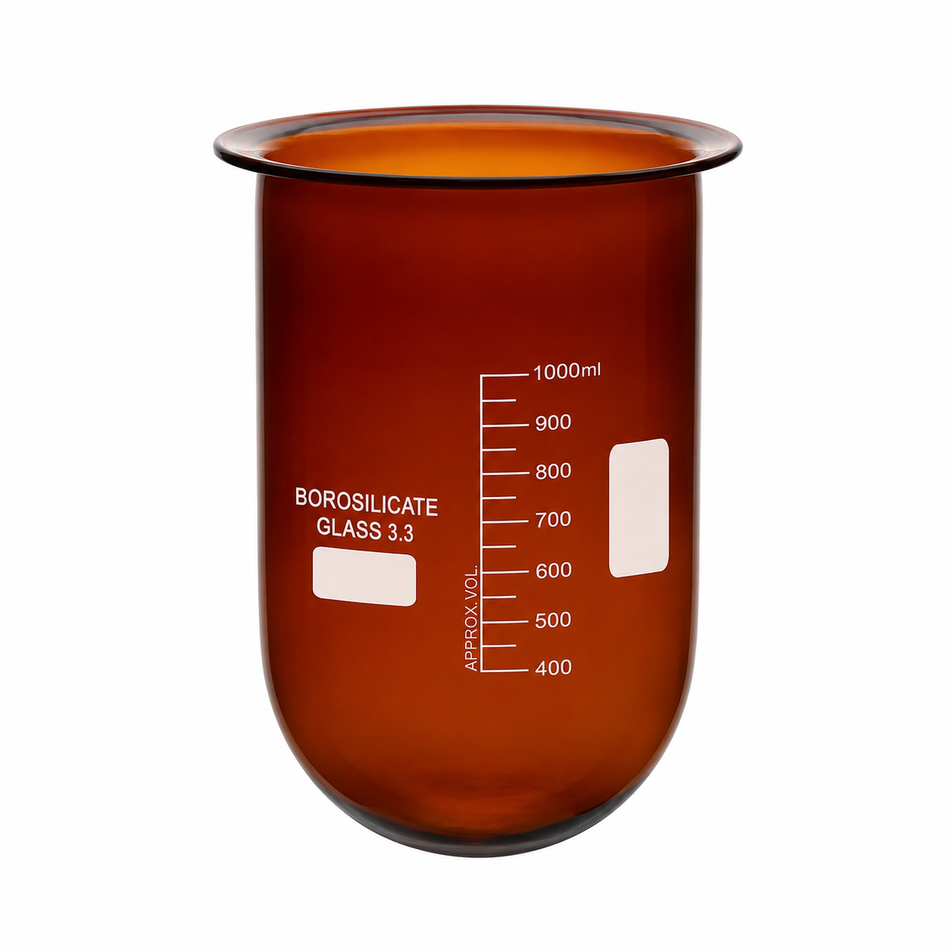 Flask for Dissolution Apparatus Borosilicate Glass Amber Colour Without Side Cut As Per USP