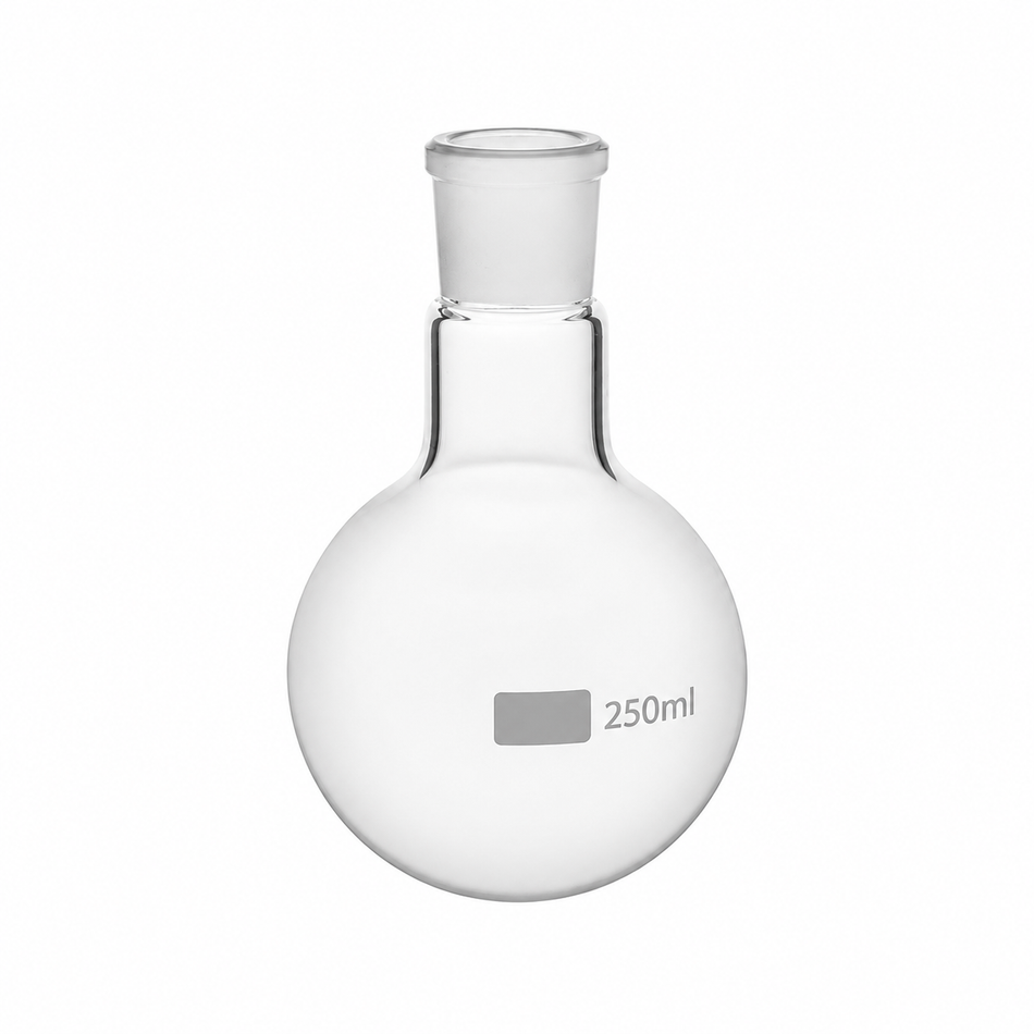 Flask Round Bottom Single Neck Borosilicate Glass ASTM