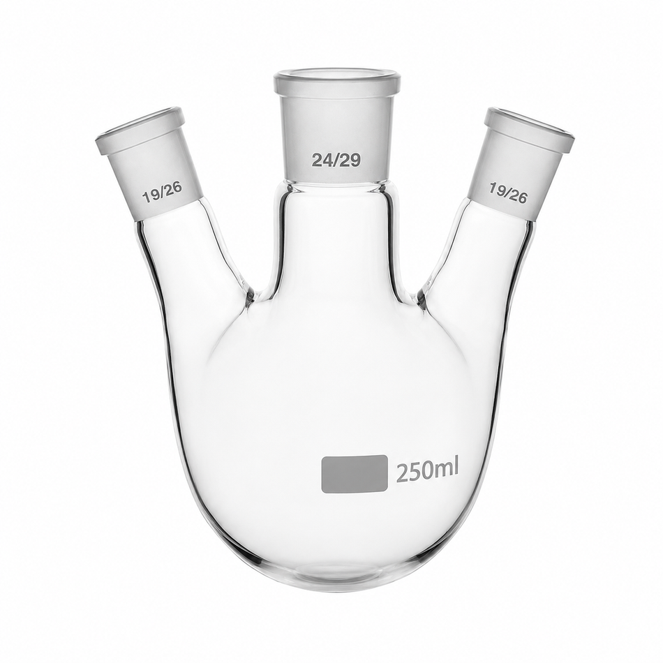 Flask Round Bottom Three Necks at Angle