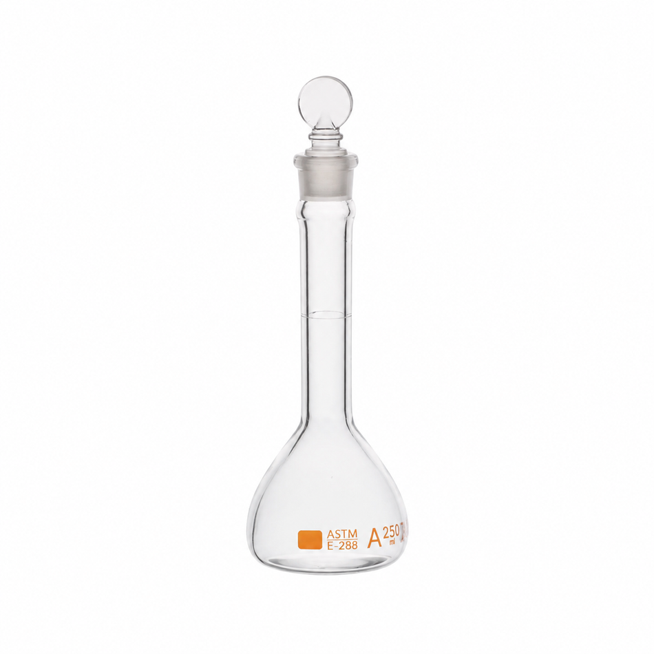 Flask Volumetric, Wide Mouth Heavy Duty, With Glass Stopper, ASTM “Class A”
