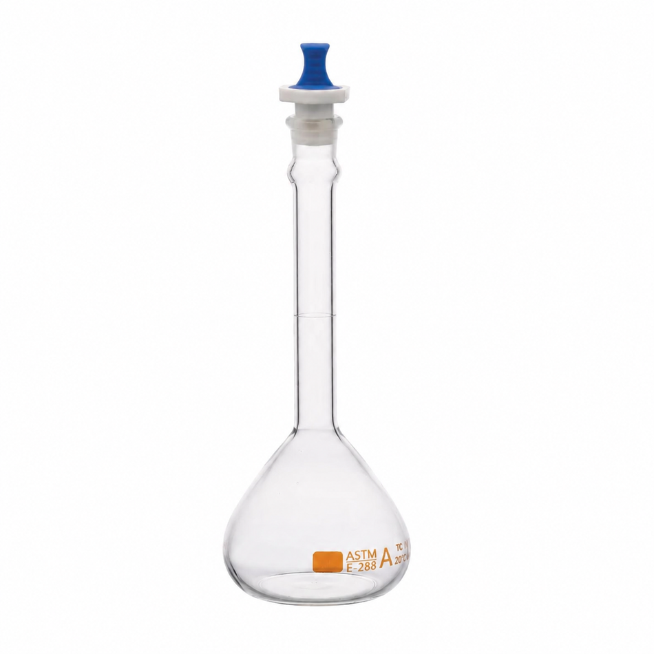 Flask Volumetric, Wide Mouth Heavy Duty, With PP Stopper, ASTM “Class A”