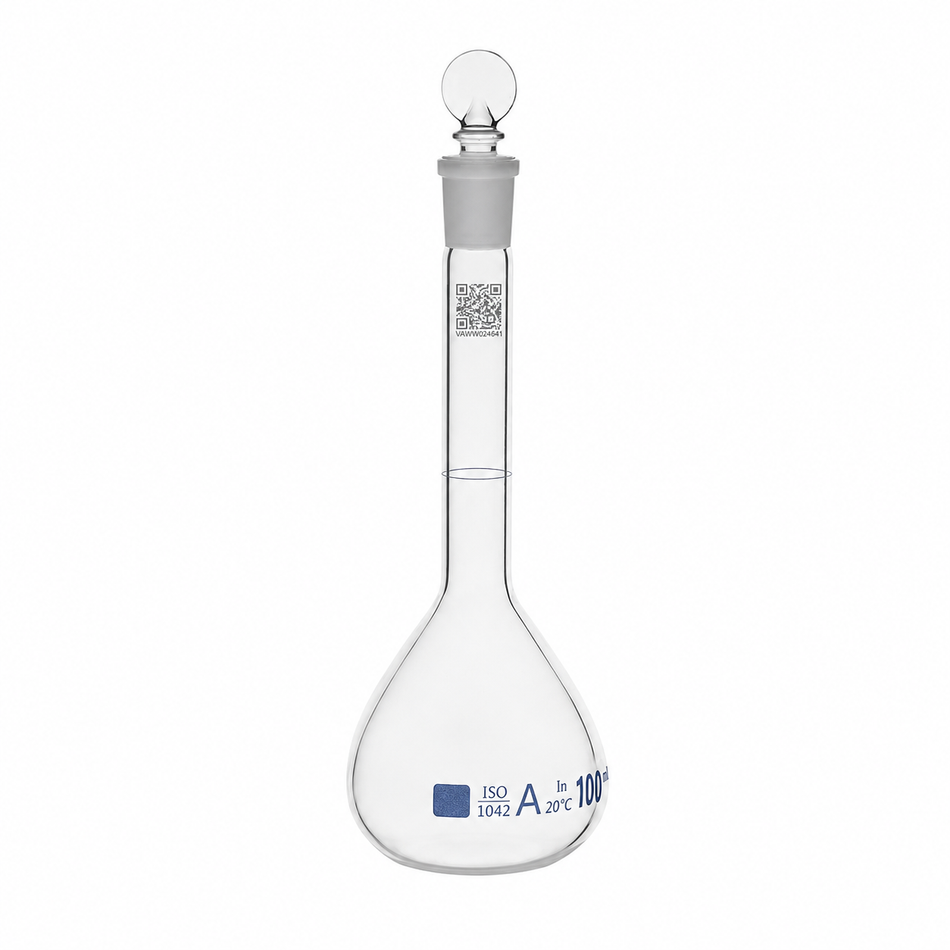 Flask Volumetric, With Interchangeable Glass Stopper, ISO “Class A”