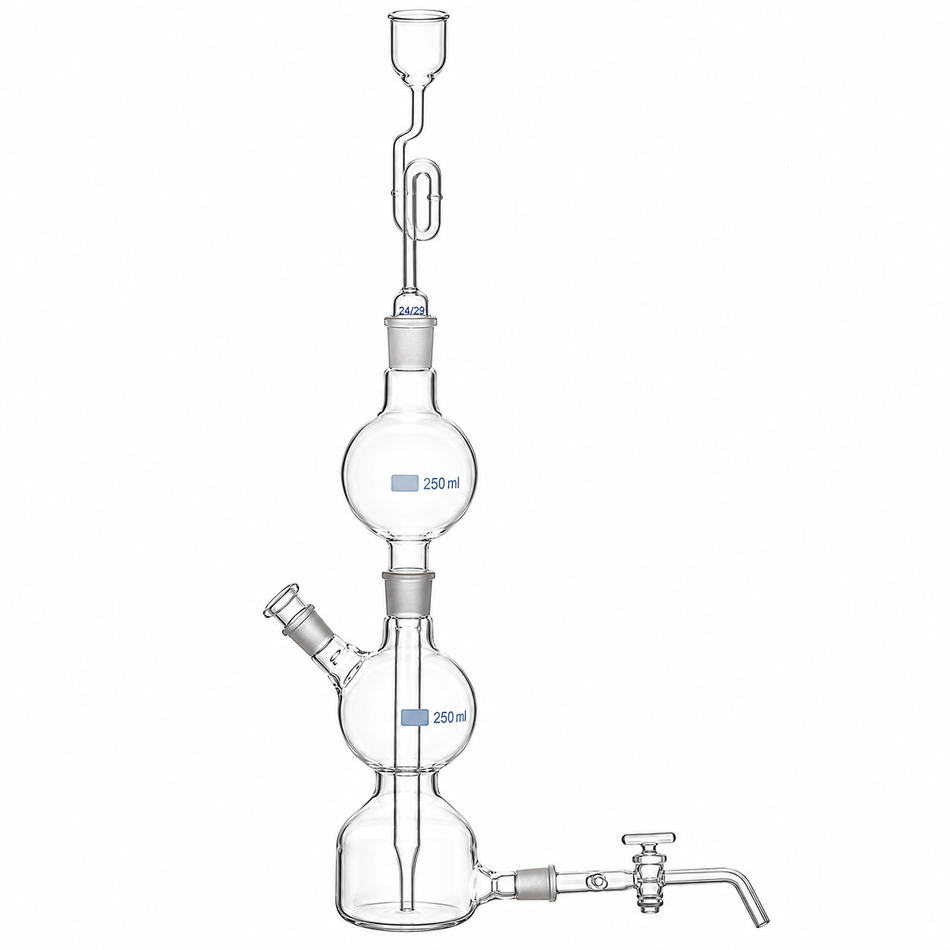 Gas Generator Kipp's Borosilicate Glass With Ground Glass Joints