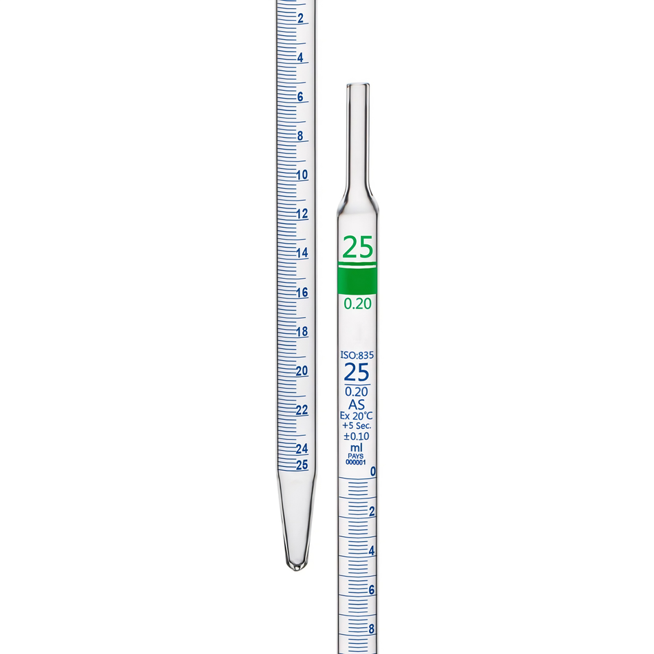 Graduated Pipette Borosilicate Glass Type 1 Mohr ISO Class AS