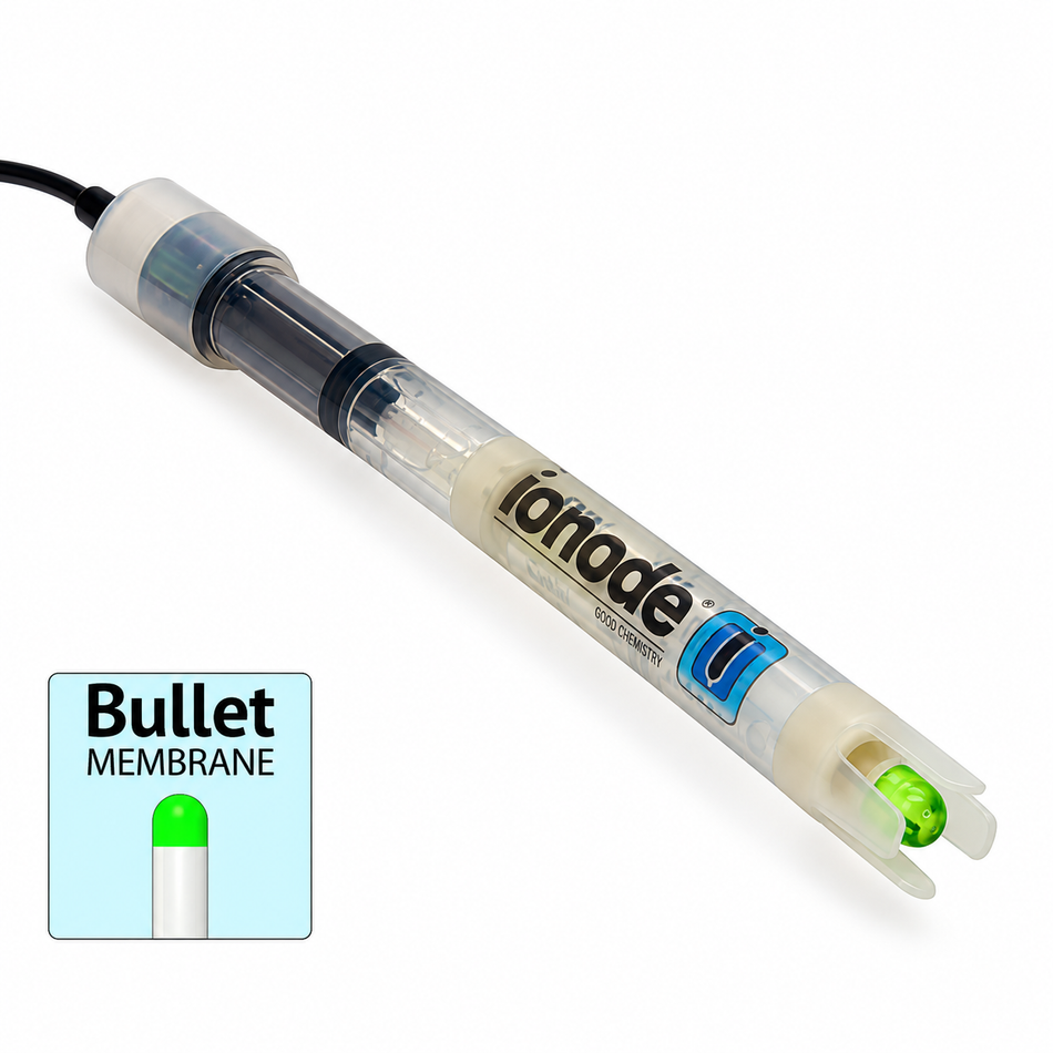 Ionode IH40 Sealed Gel pH Electrode with Bullet Glass Membrane and 10m Length Cable with BNC Connector