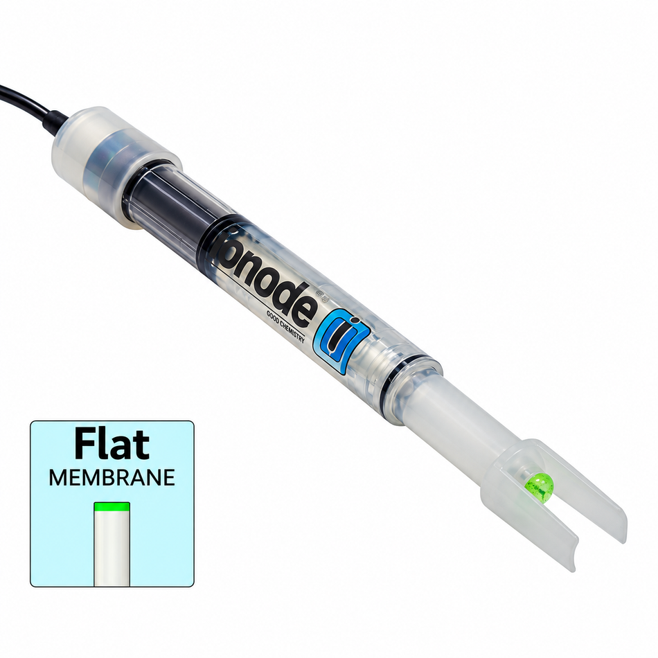 Ionode IJ46 pH Electrode with Flat Glass Membrane and 1m Cable with BNC Connector