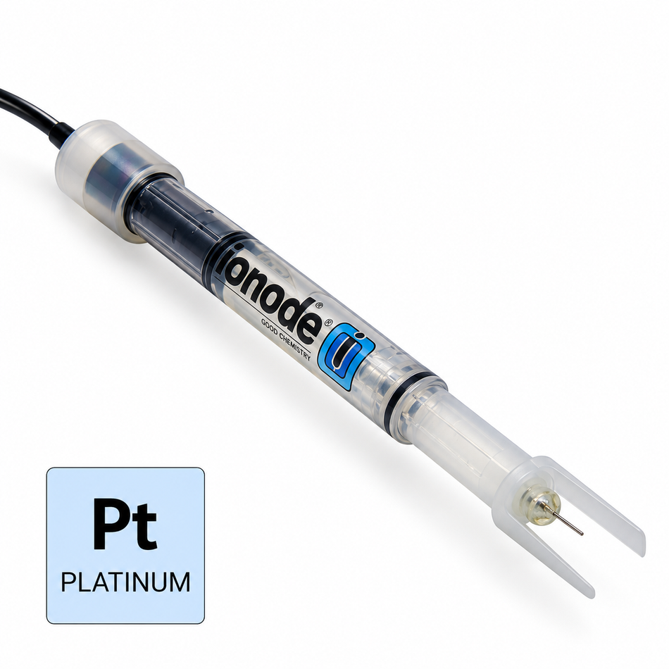 Ionode IJ64-Pt ORP Electrode with Platinum Disk Wire Sensor and 1m Cable Length with BNC Connector