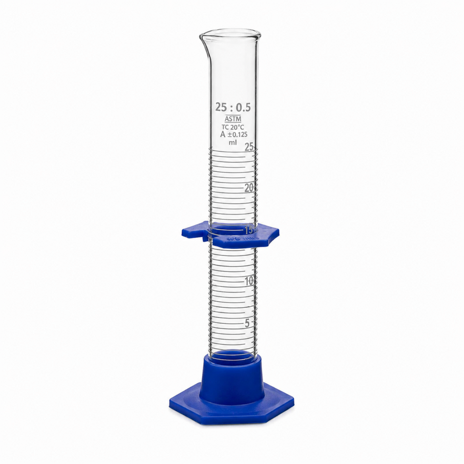 Measuring Cylinder With Detachable Plastic Base & Protection Collar, ASTM “Class A”