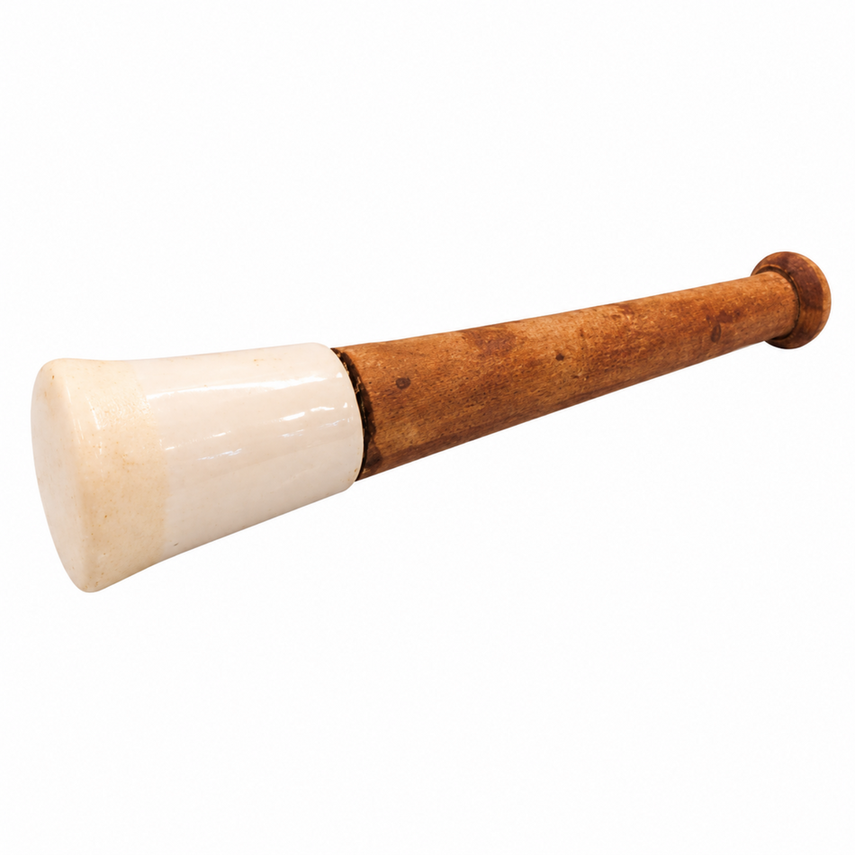 GLS Porcelain Pestle Wooden Handle 100–301mm Length for High-Temperature Laboratory Applications