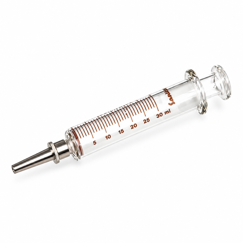 SANITEX Glass Syringe with Centre Metal Toomey Nozzle