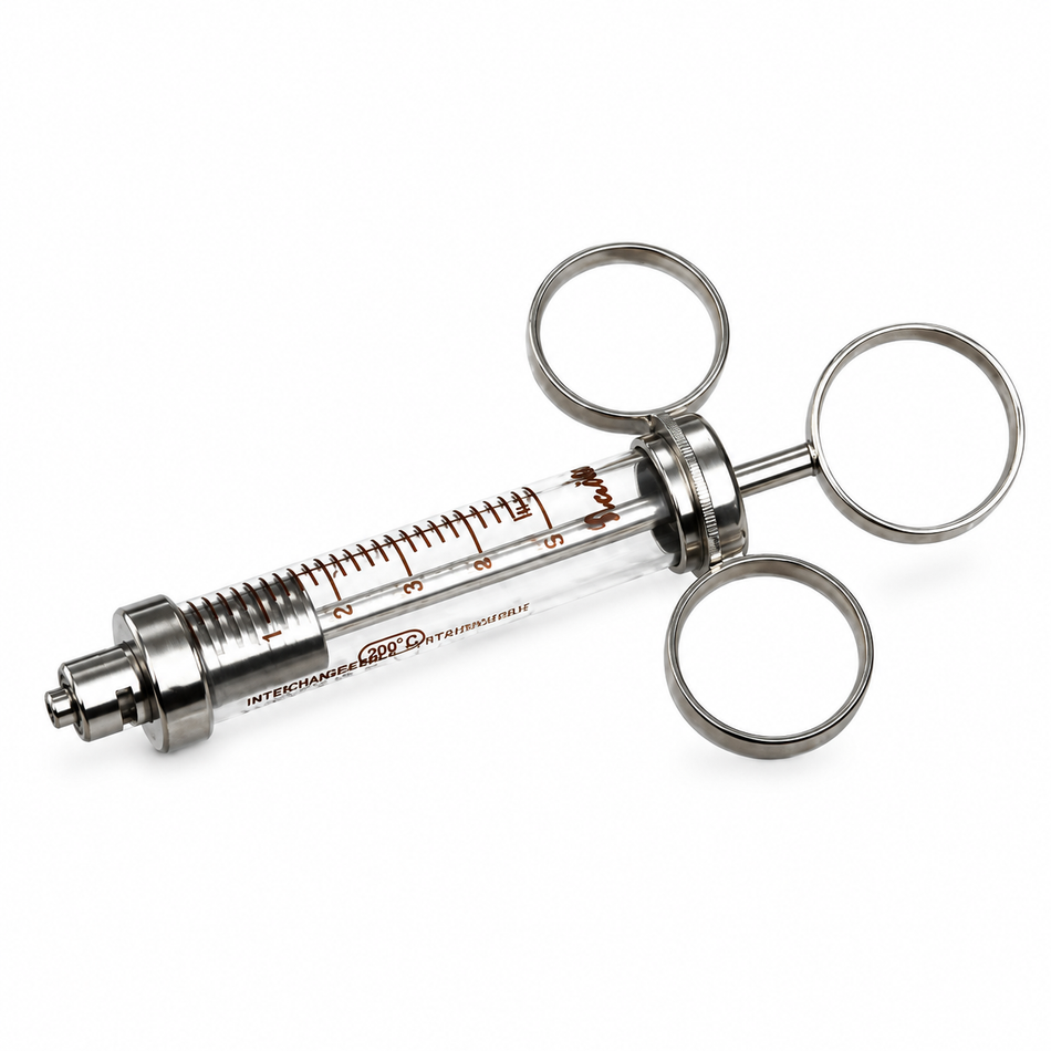 SANITEX Original Record Syringe with 3 Rings and Centre Luer Nozzle