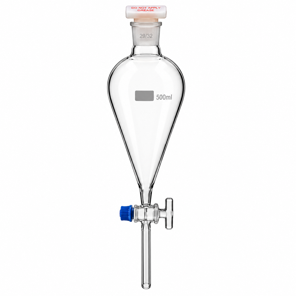 Separating Funnel Squibb Shape, Plain With PP Super Stopper™