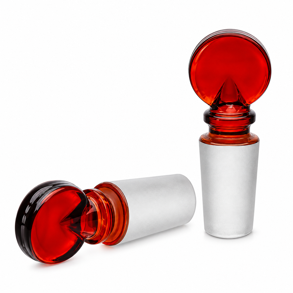 Stopper Amber Solid Penny Head-Long Neck Flasks