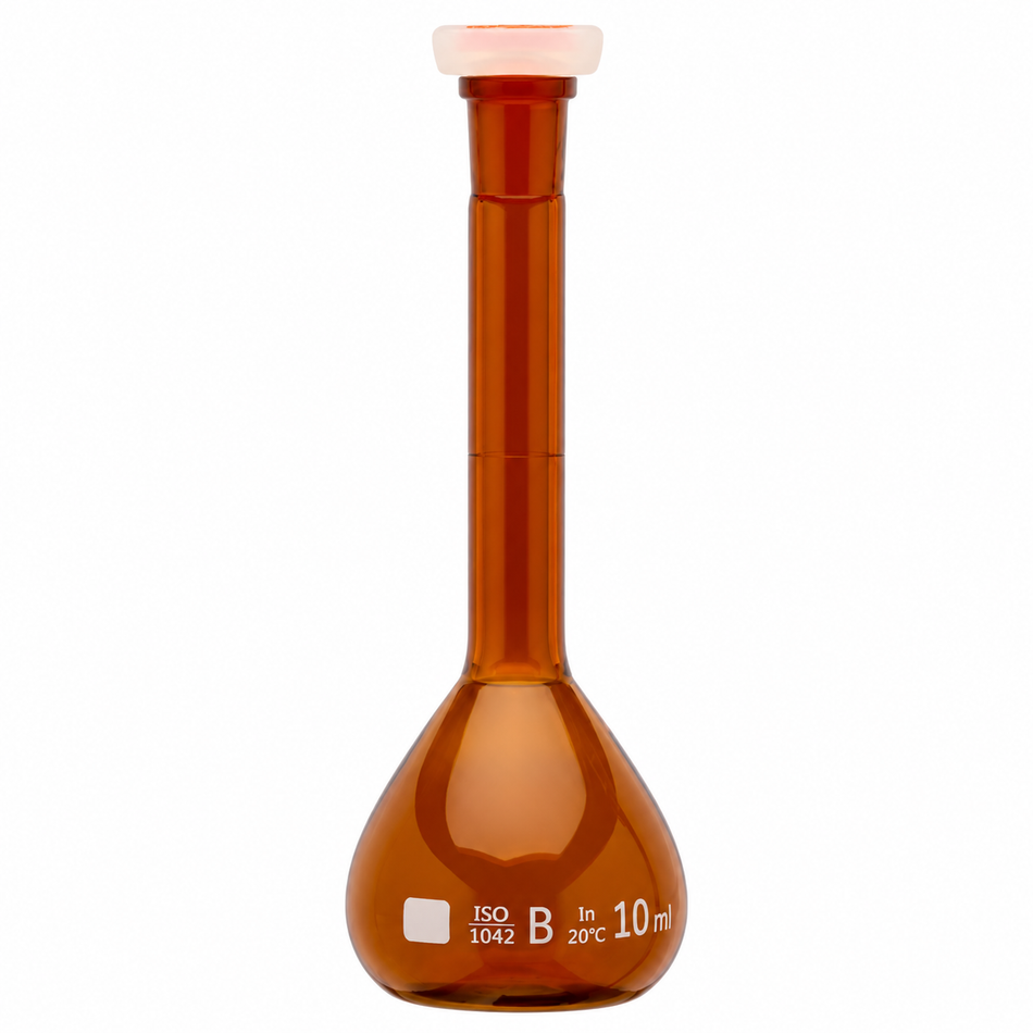 Volumetric Flask Amber Borosilicate Glass ISO Class B