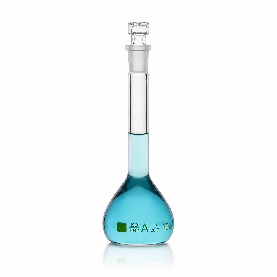 Volumetric Flask Borosilicate Glass With Interchangeable Glass Stopper ISO Class A