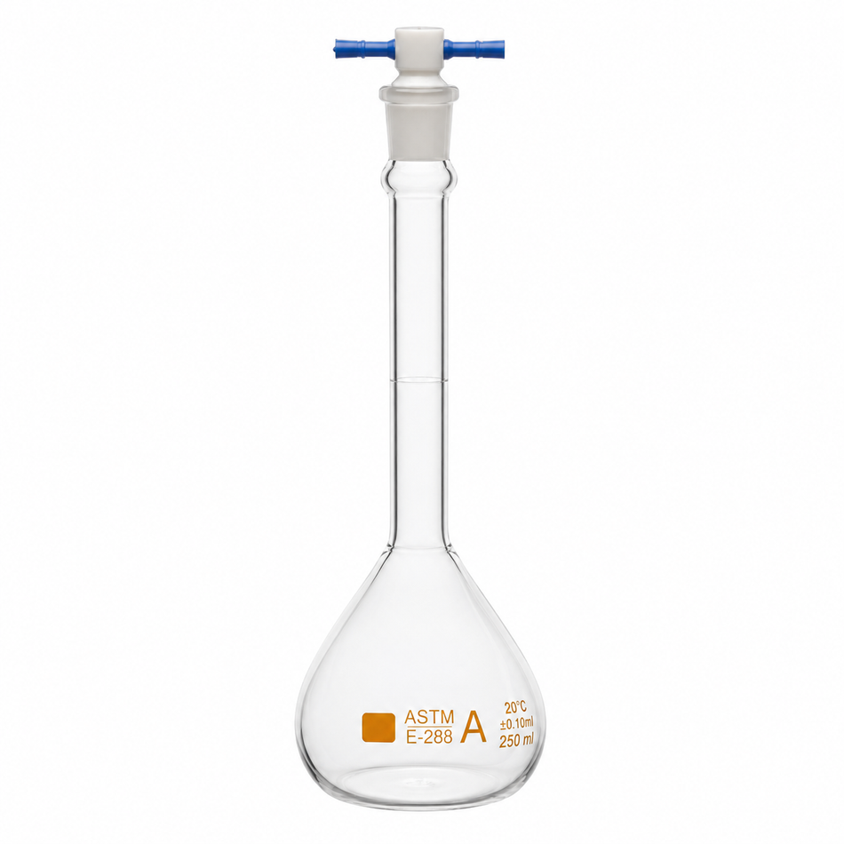 Volumetric Flask Borosilicate Glass With PTFE Stopper ASTM Class A