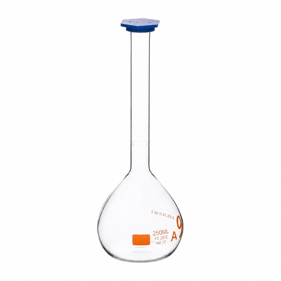 Volumetric Flask Borosilicate Glass With Snap Cap ASTM Class A
