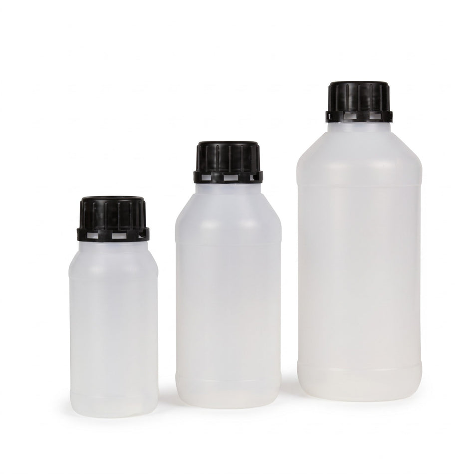 Kartell Bottle Wide Neck HDPE with Black Tamper-Evident Cap