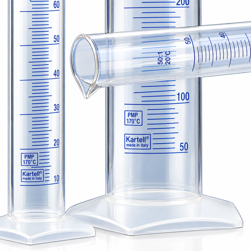Kartell Measuring Cylinder TPX Tall Form Class B Blue Graduated