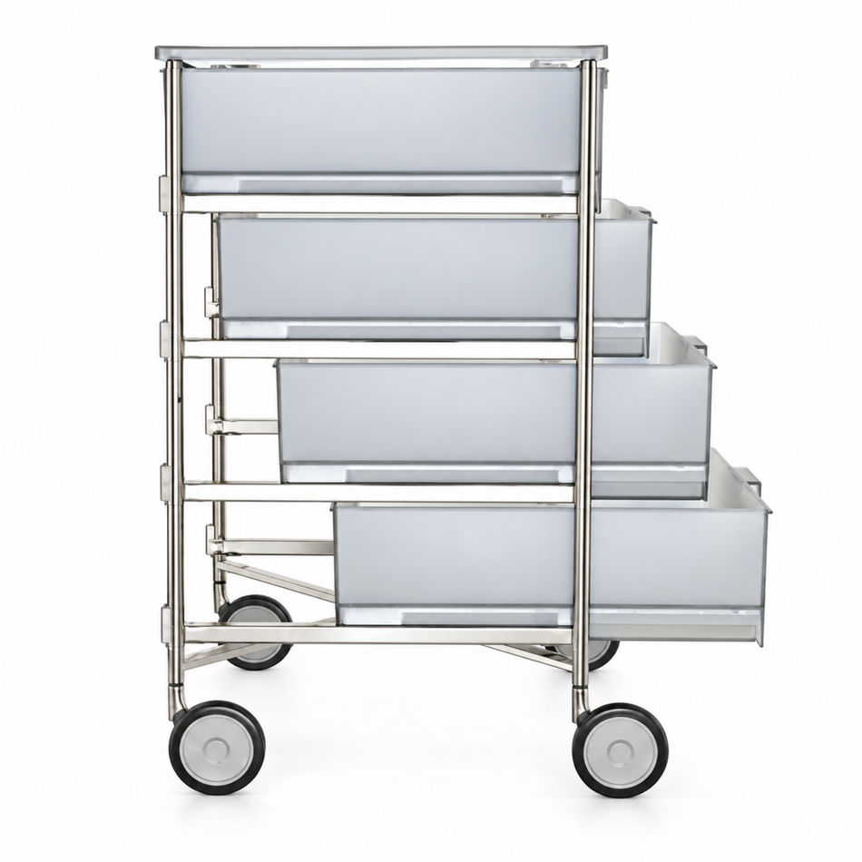 Kartell Slide Storage System PMMA / Steel with Castors