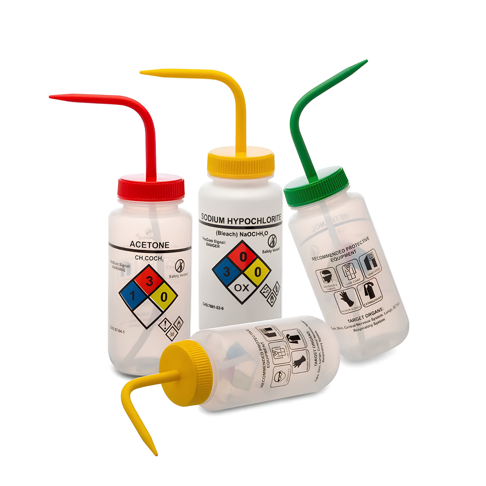 LDPE, Wash Bottle Safety Labeling