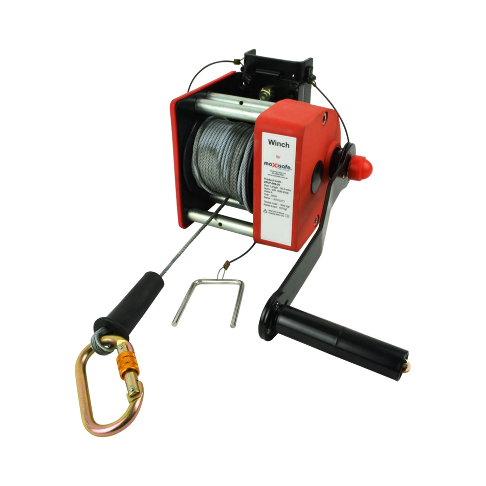 Maxisafe 20m Tripod Winch with Pulley and Mounting Bracket