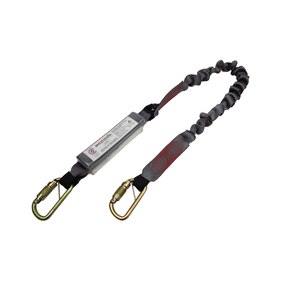 Maxisafe 2M Heavy Duty Web Shock Absorbing Lanyard with Triple Action Karabiners