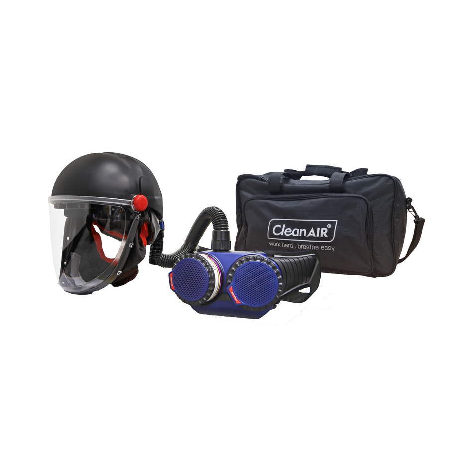 Maxisafe CleanAIR CA-40G Hard Hat with Toric Visor and AerGO PAPR Kit Heavy Duty Battery