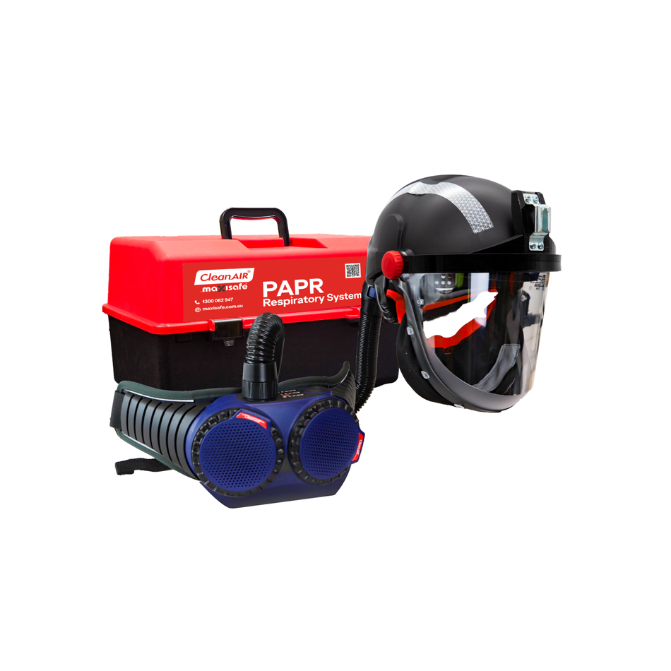 Maxisafe CleanAIR CA-40G Heavy Duty Tunnelling Kit with Cylindrical Visor and AerGO PAPR