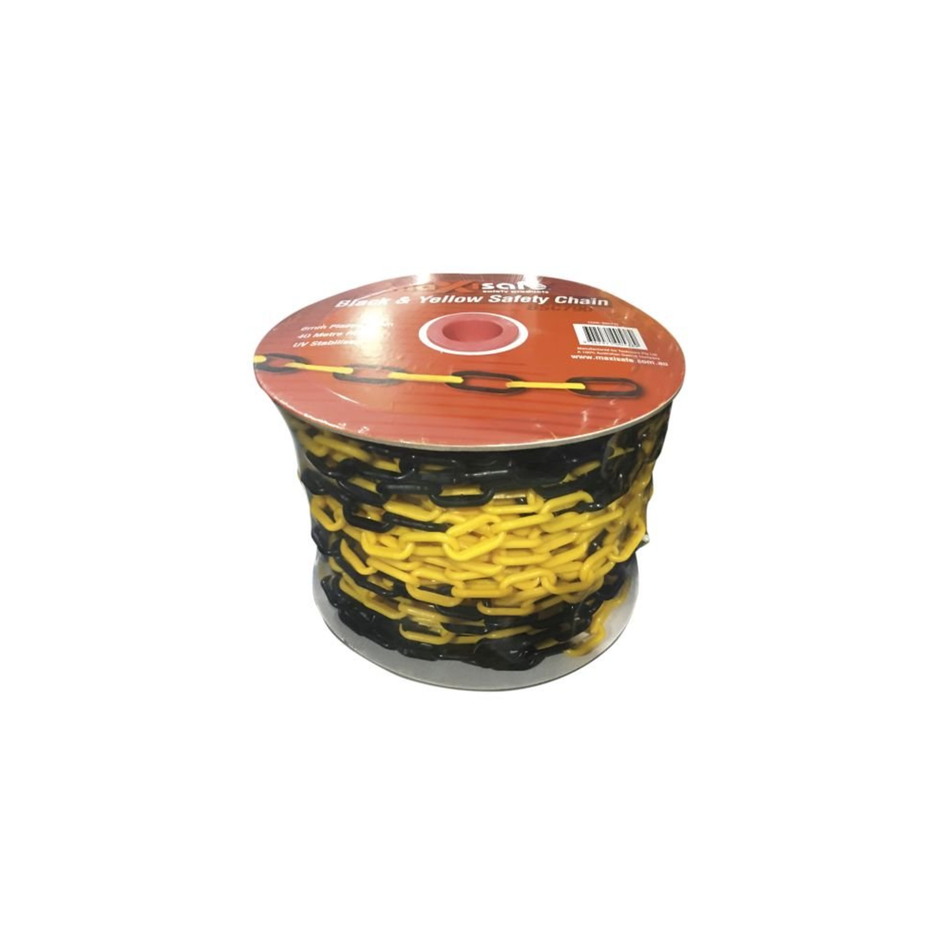 Maxisafe Black and Yellow Safety Chain 40m Roll
