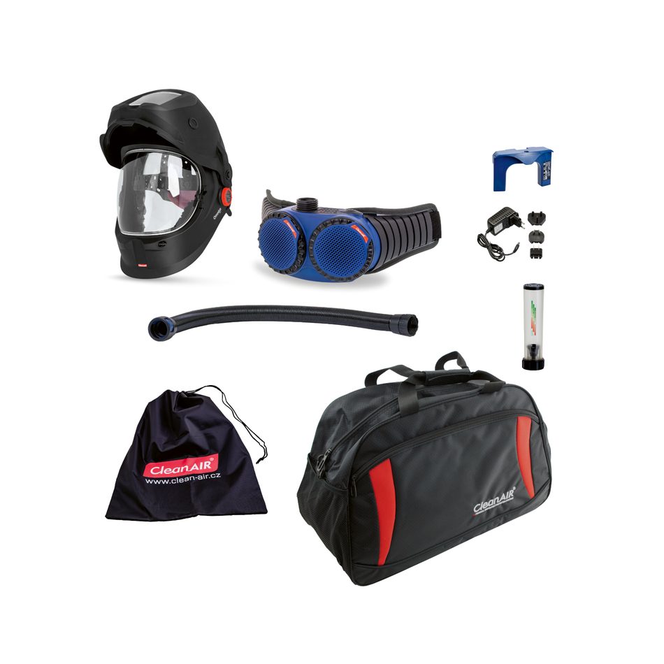 Maxisafe CleanAIR Omnira COMBI Flip Up Welding Helmet and AerGO PAPR Kit