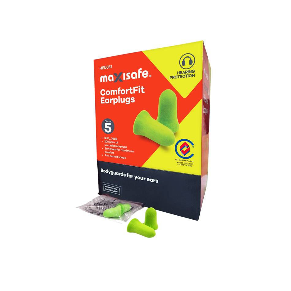 Maxisafe ComfortFit Bell Shaped Earplugs Uncorded Class 5