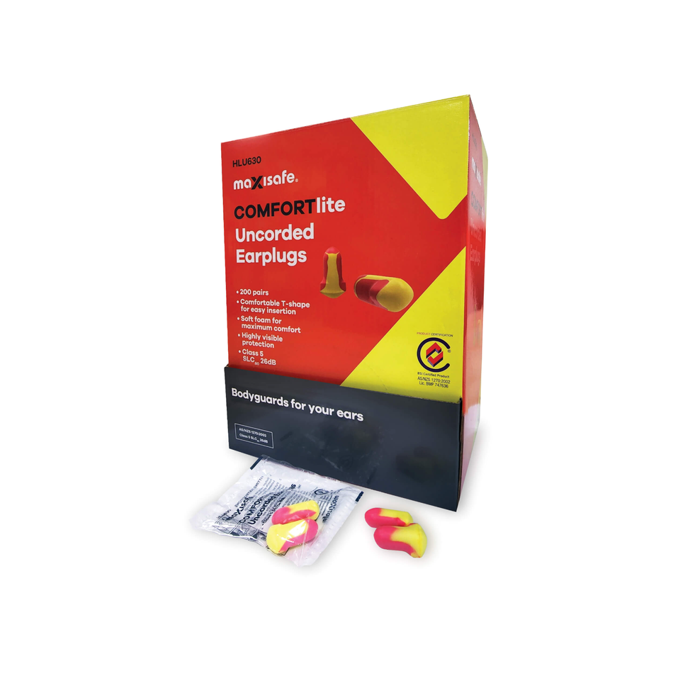 Maxisafe COMFORTlite T Shaped Uncorded Earplugs Class 5