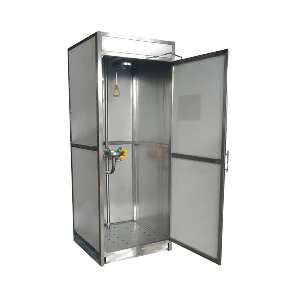 Maxisafe Enclosed Stainless Steel Decontamination Shower Eye Face Wash Booth