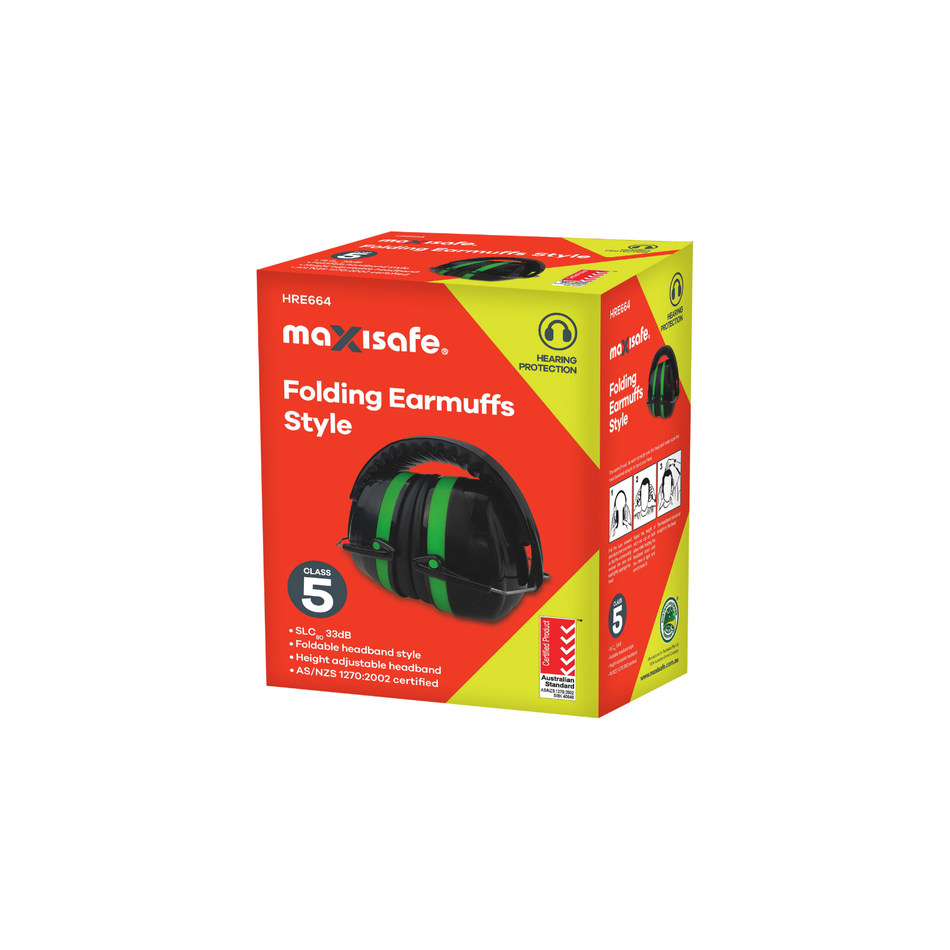 Maxisafe Folding Earmuff Class 5 Green