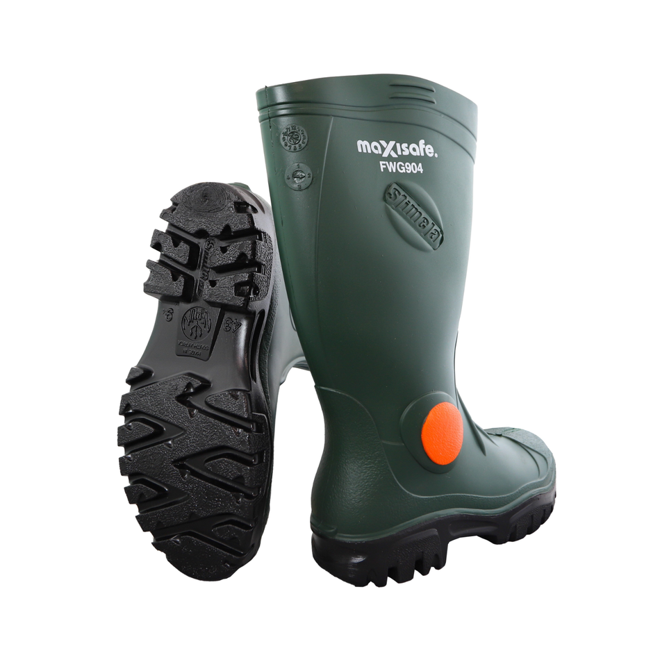 Maxisafe Foreman Green Gumboots with Safety Toe