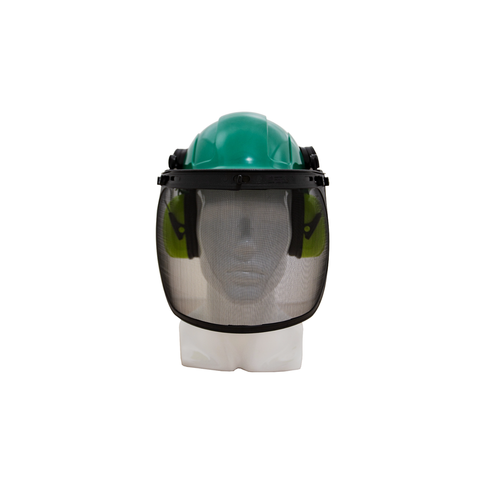 Maxisafe Forestry Kit Green Helmet with Mesh Visor and Earmuff