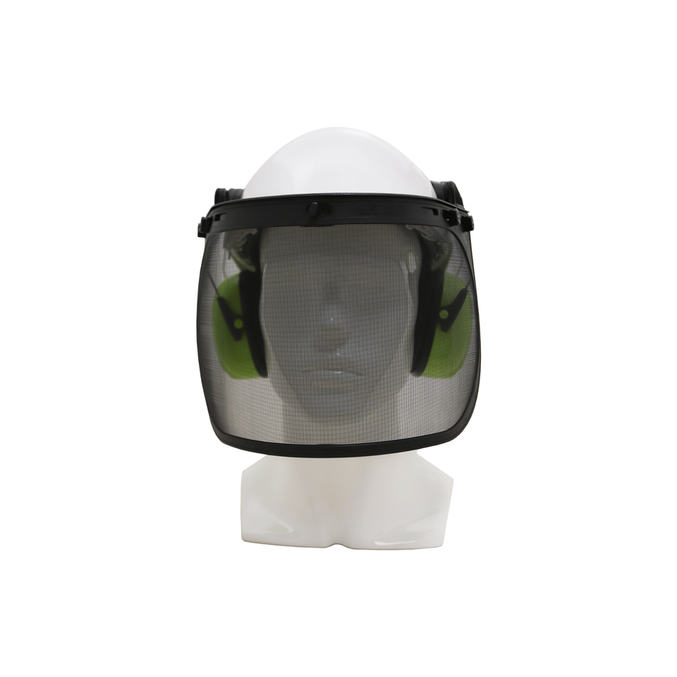 Maxisafe Forestry Kit White Helmet with Mesh Visor and Earmuffs