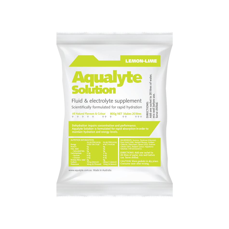 Maxisafe Aqualyte Lemon Lime Flavour 800g Sachets Box of 10