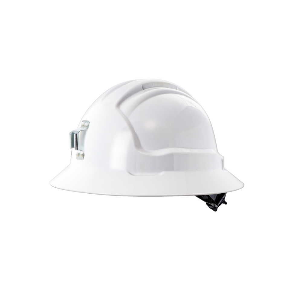 Maxisafe Tuffgard Full Brim Non Vented Hard Hat with Metal Miners Lamp