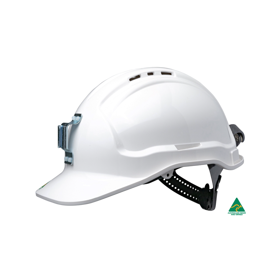Maxisafe Tuffgard Vented Hard Hat Sliplock Harness Metal Lamp Bracket