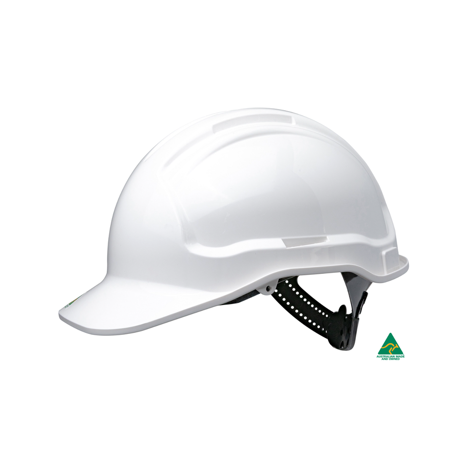 Maxisafe Tuffgard White Non Vented Hard Hat Polycradle Sliplock Harness