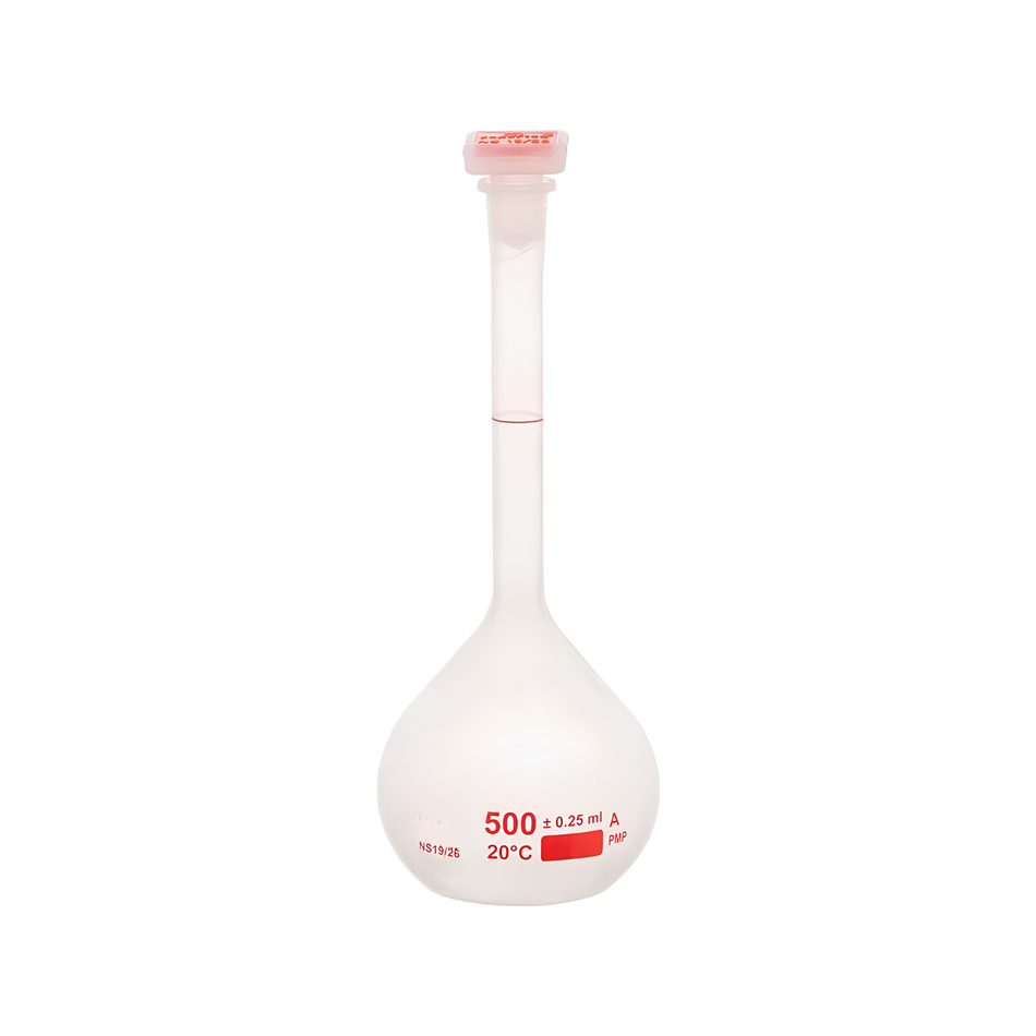 PMP, Volumetric Flasks with NS Stopper Class A Printed