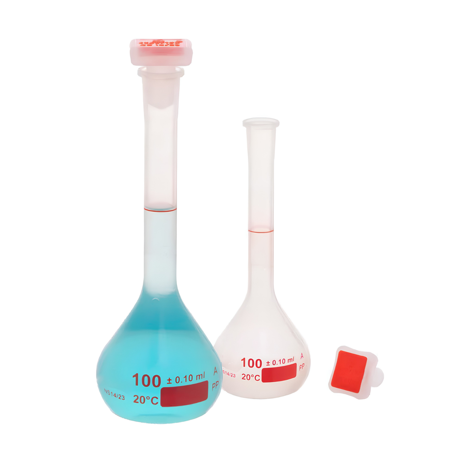 PP, Volumetric Flasks Class A with NS Stoppers