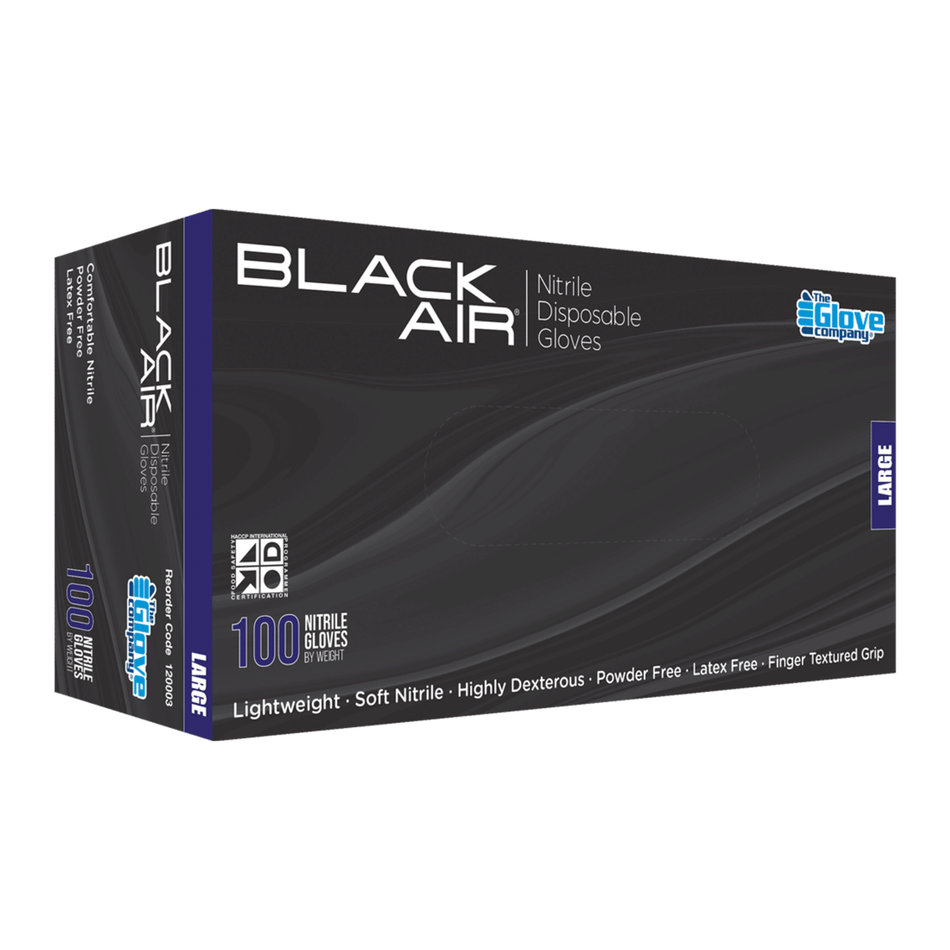 TGC Black Air Nitrile Disposable Gloves