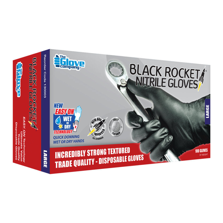 TGC Black Rocket Nitrile Disposable Gloves
