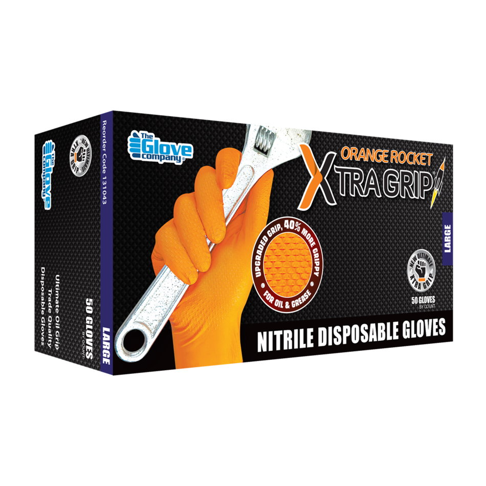 TGC Orange Rocket Xtra Grip Nitrile Gloves