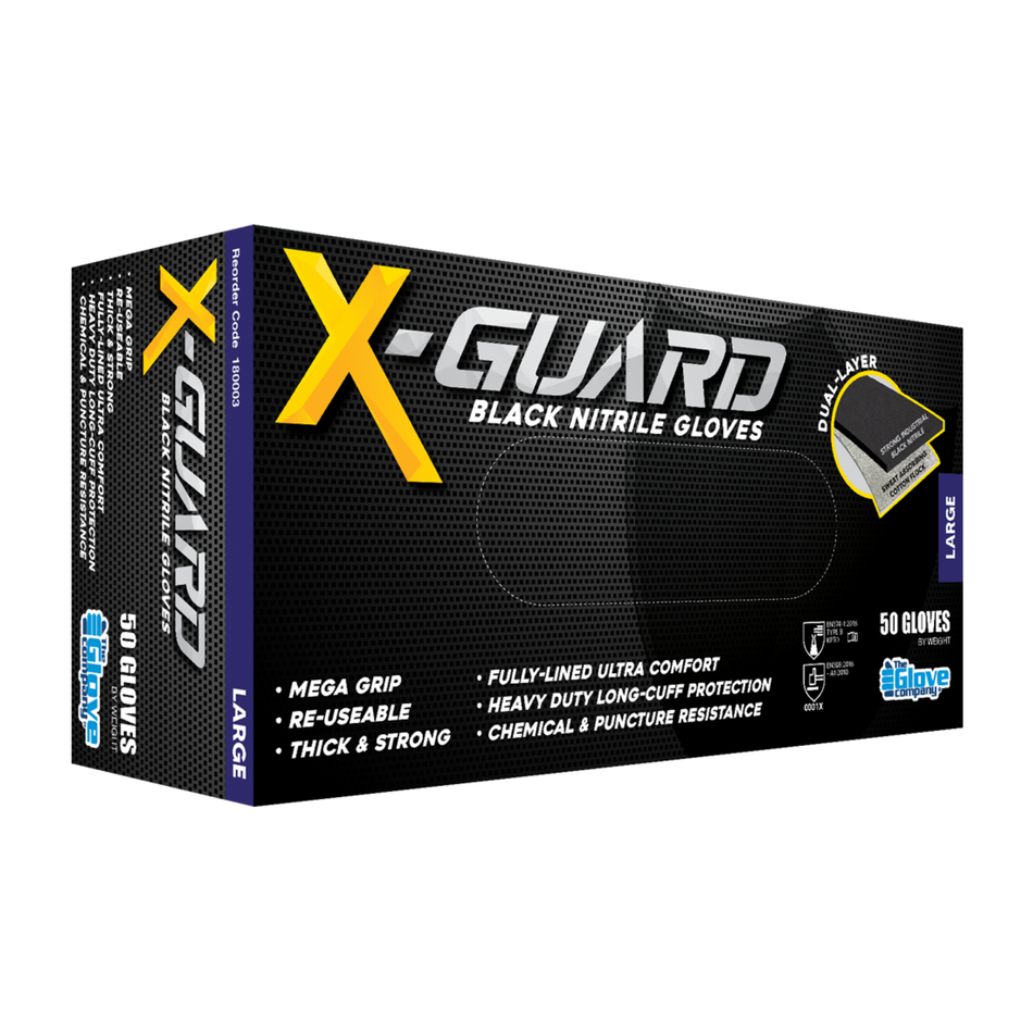 TGC X-GUARD Black Disposable Gloves